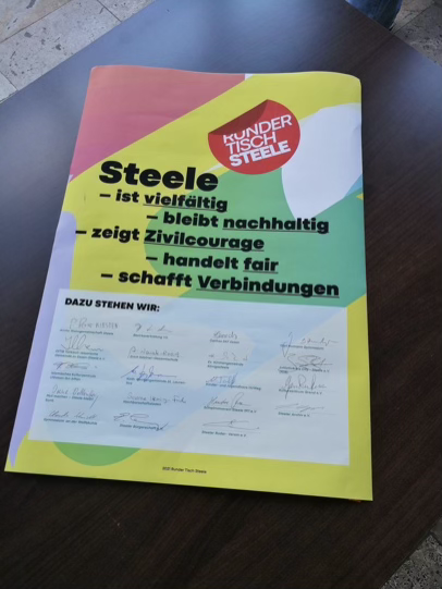 Aktion Lebensregeln. Unterzeichnung im Grend.